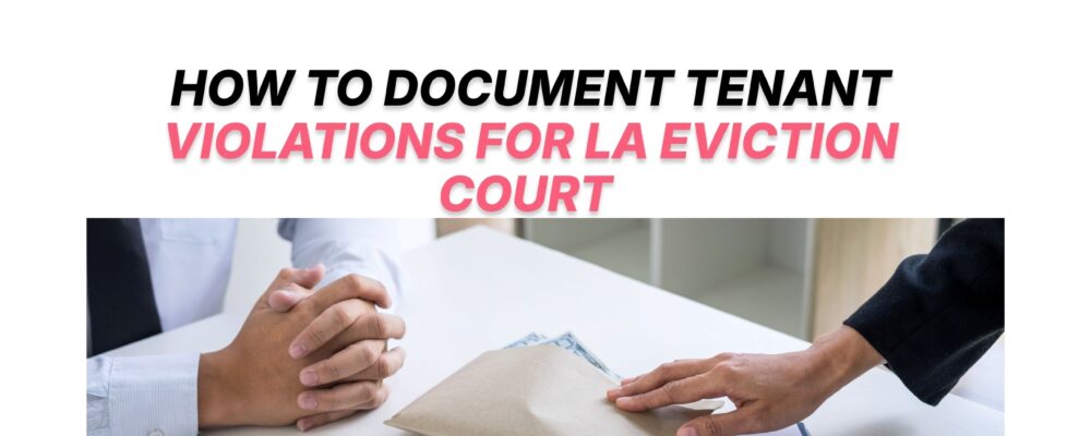 How to Document Tenant Violations for LA Eviction Court